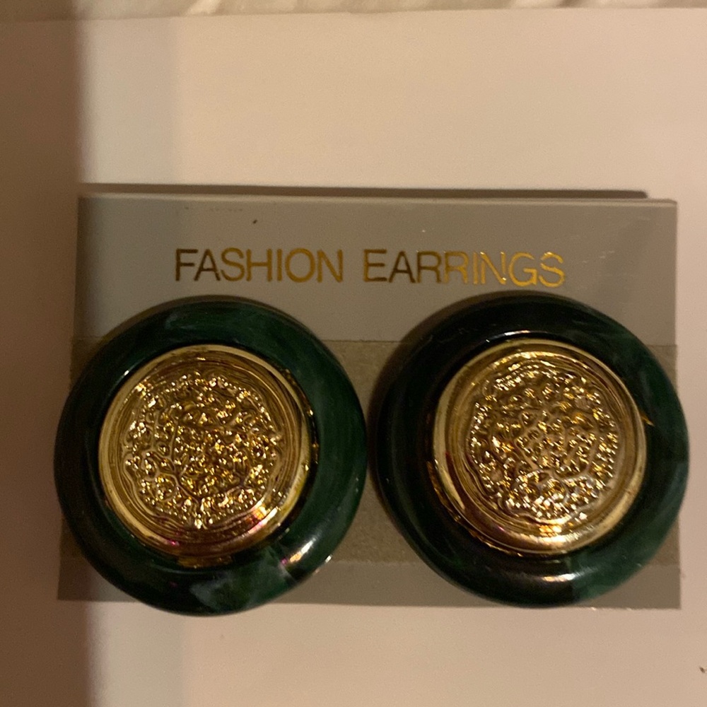 Genuine lucite button earrings